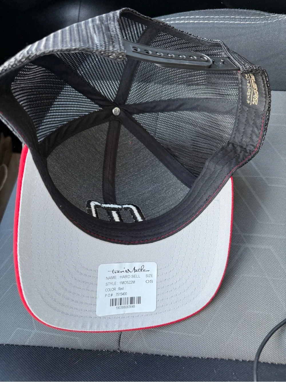 Travis Mathew Red and Black Curved Brim Hat